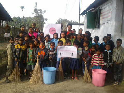 Students participate in a clean up drive as part of their school curriculum