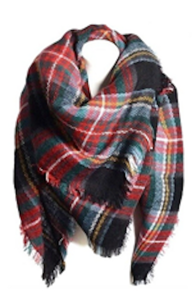 red black checkered scarf