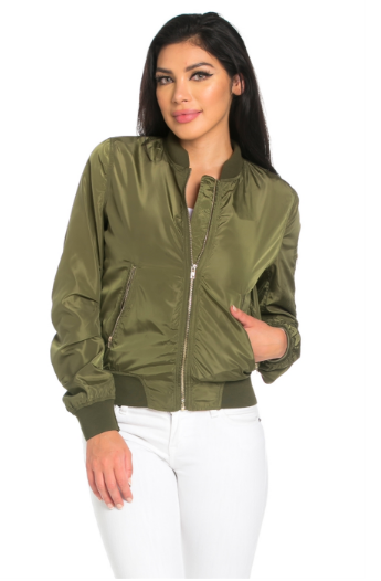 military green bomber jacket womens