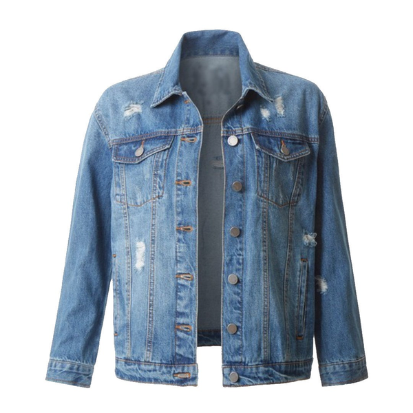 women's distressed denim jacket