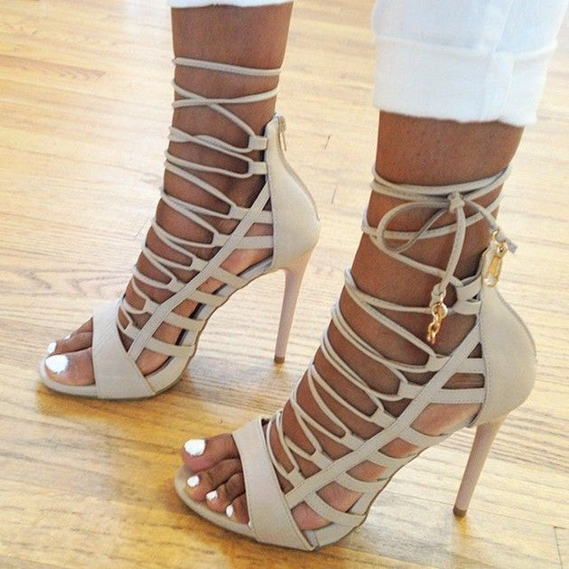 sexy lace up heels