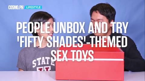 cosmopolitan magazine philippines tries on Fifty Shades BDSM Sex Toys