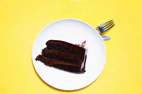 Chocolate cake in a plate
