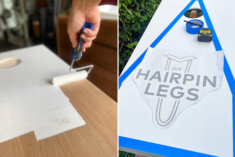 priming diy hairpin leg cornhole board design