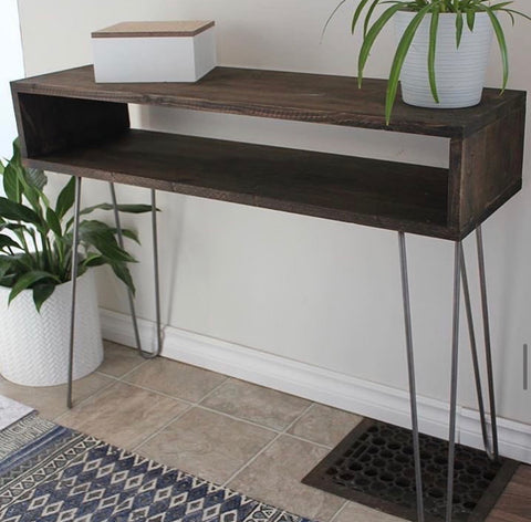 hairpin leg console with storage