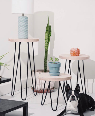 hairpin leg stools plant stand