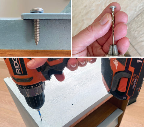 selecting screws and drill bit, pre-drilling pilot holes