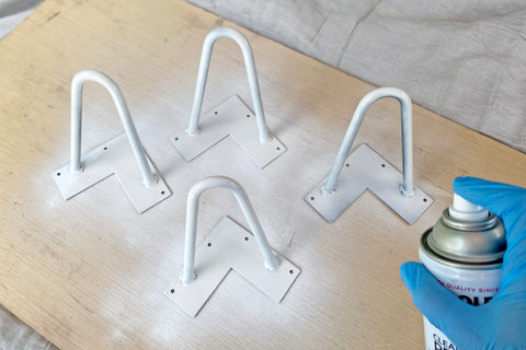 priming raw steel hairpin legs for spray paint
