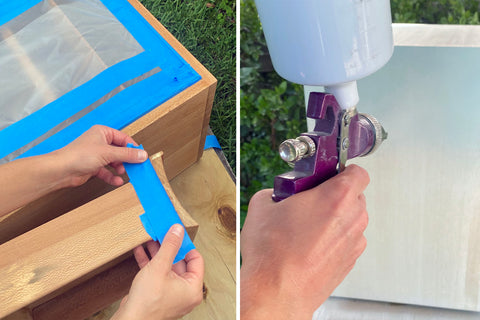 prepping and applying paint with a spray gun