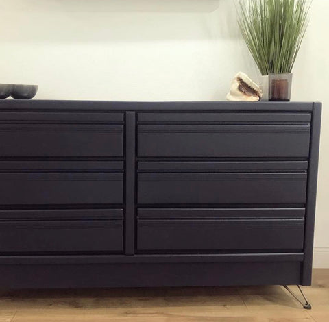 modern dark dresser on hairpin legs