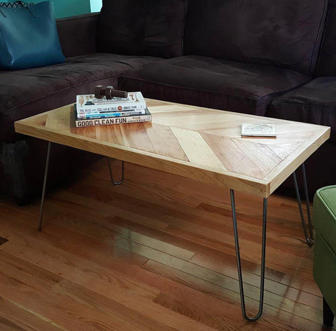 modern chevron coffee table diy 