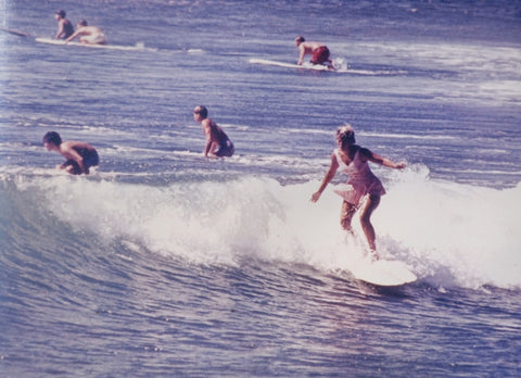 janet macpherson surfing in the 60s