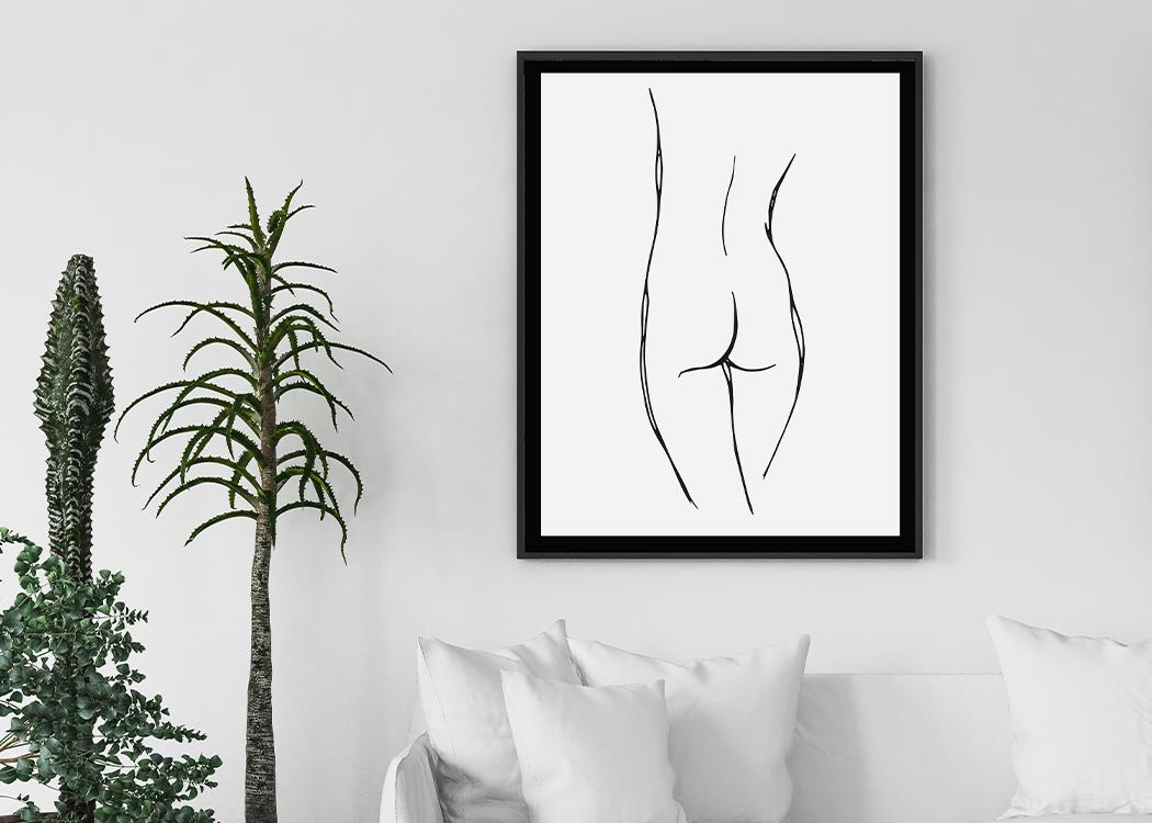 MOXON Nude Bum Art Print on a Contemporary Wall