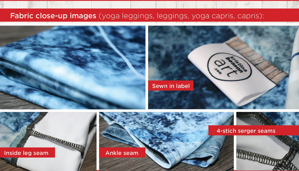 Kristina Benson Art: Yoga Leggings and Capris - Fabric close=-up images