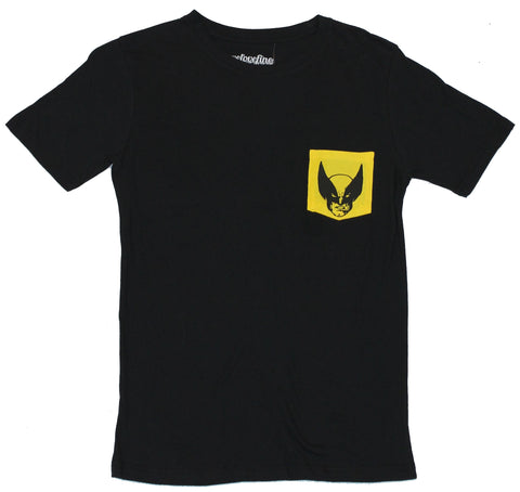 Wolverine (Marvel Comics) Mens T-Shirt - Yellow Face Pocket Image