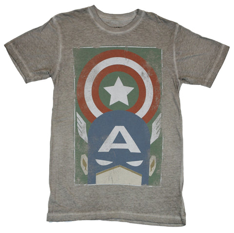 Captain America (Marvel Comcis) Mens T-Shirt - Minimalist Shield Over Mask Image