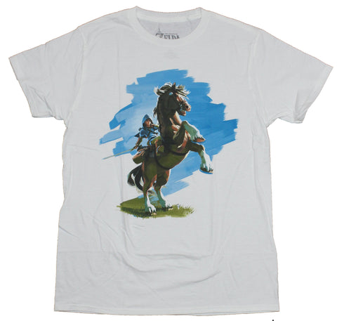 Legend of Zelda Mens T-Shirt - Breath of the Wild Mounted Link Image