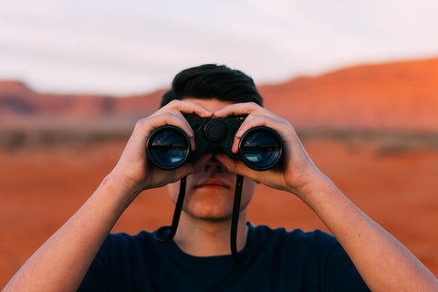 voyeur with binoculars