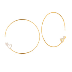 Shop the RUIFIER Modern Words Fine Double Hearts Hoops