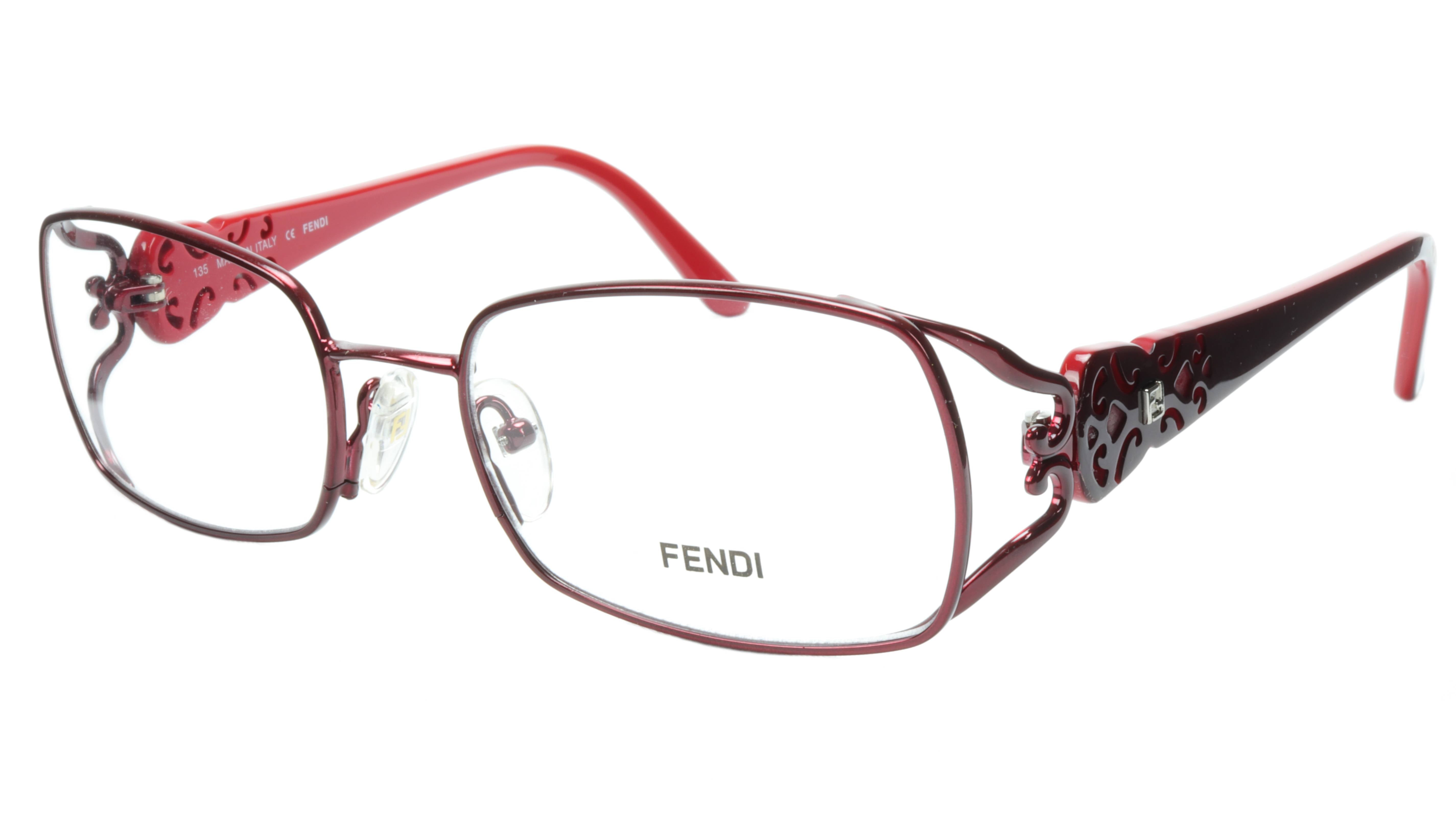       FENDI Eyewear with Decorative Bordeaux and Black Eyeglass Stems – Frame Bay