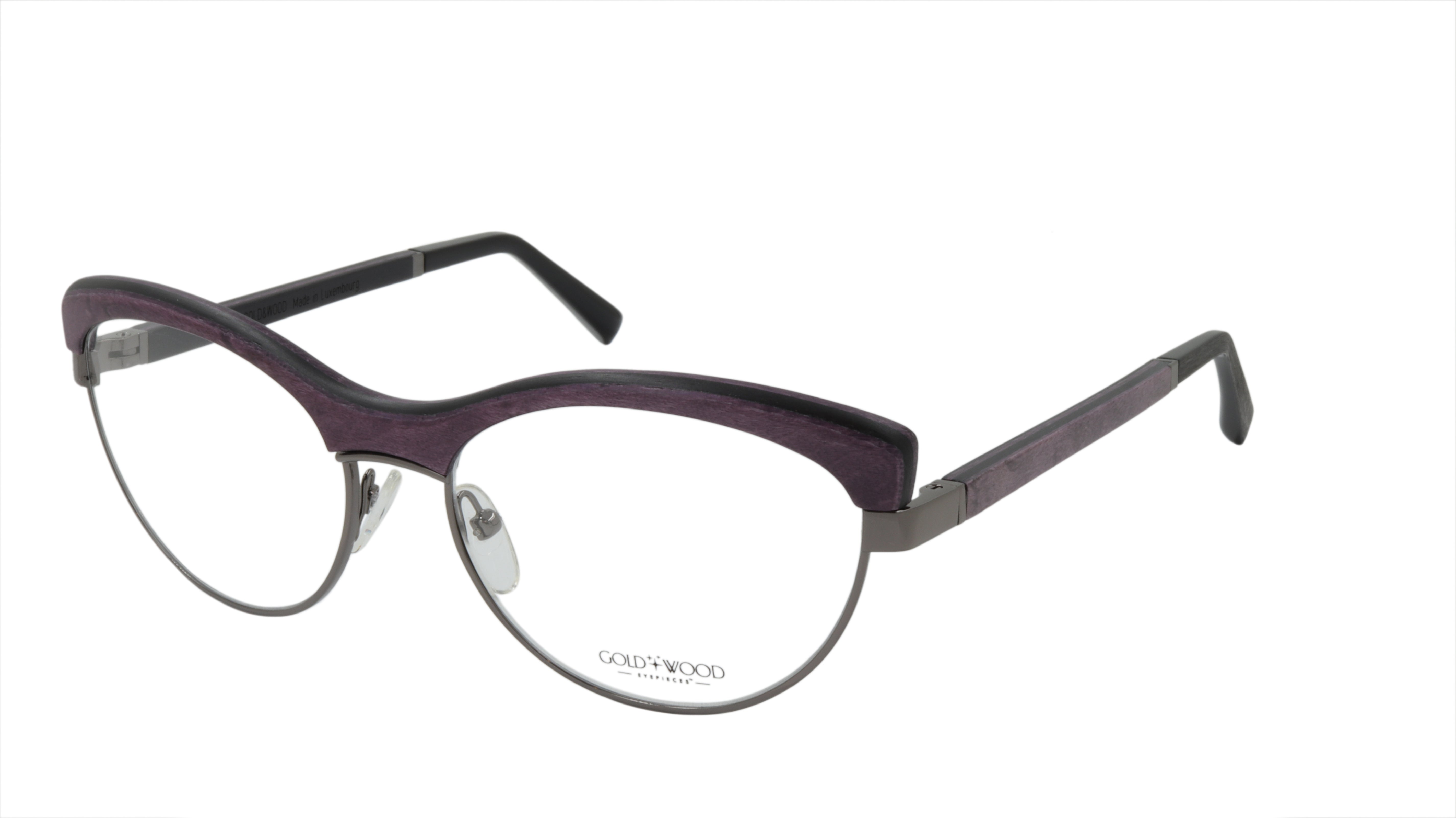       GOLD & WOOD Eyewear with Bold Wood Accented in Purple and Black – Frame Bay