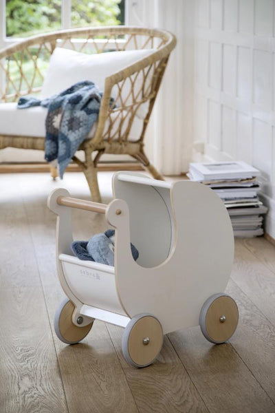 wooden baby walker pram