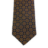 Navy Medallion Wool Challis Tie Untipped - The Bespoke Shop