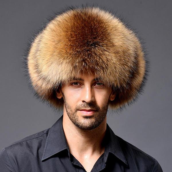 Mens Winter Thickening Warm Faux Fur 