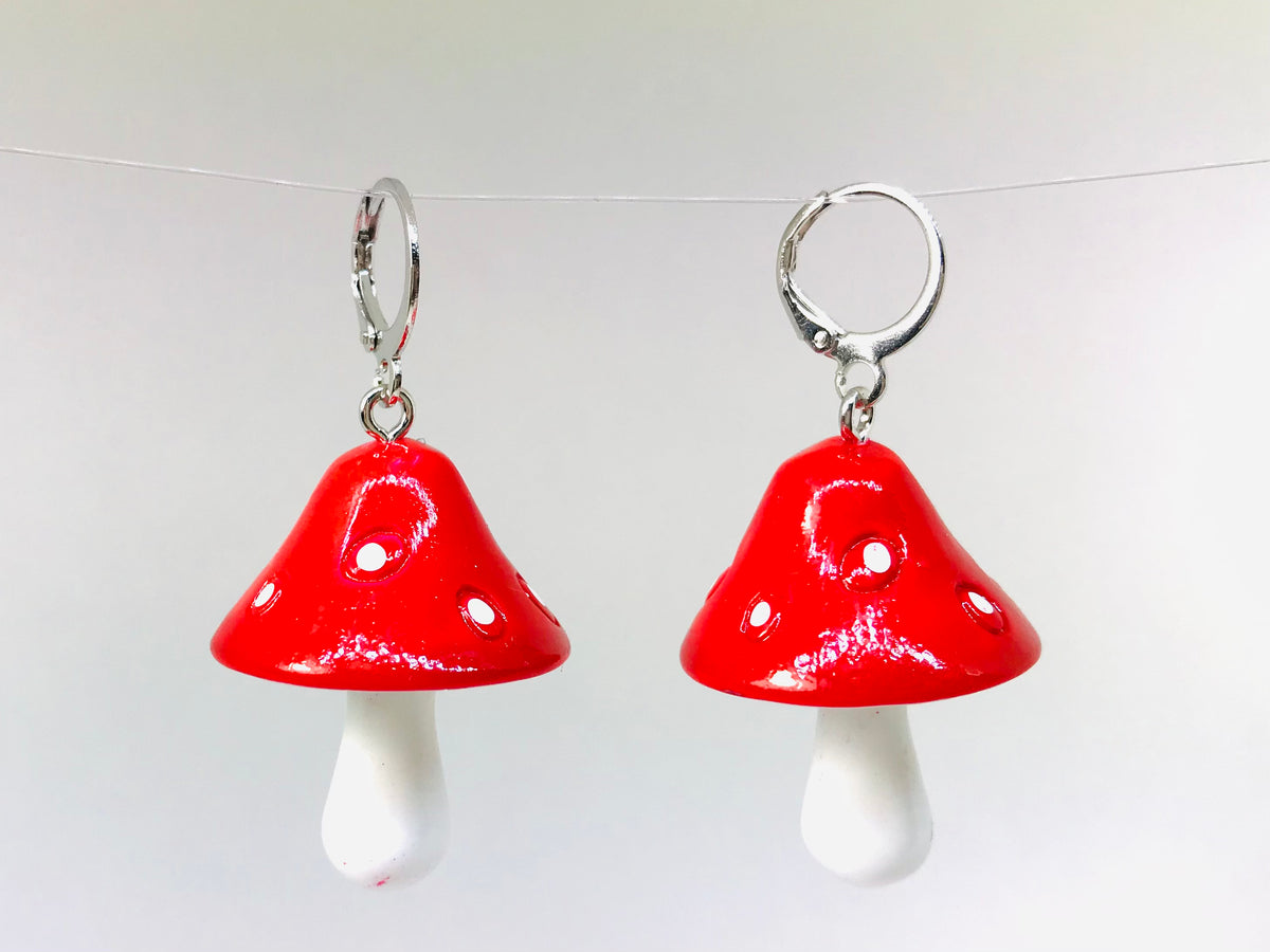handmade earrings Mushroom earrings polymer clay earrings