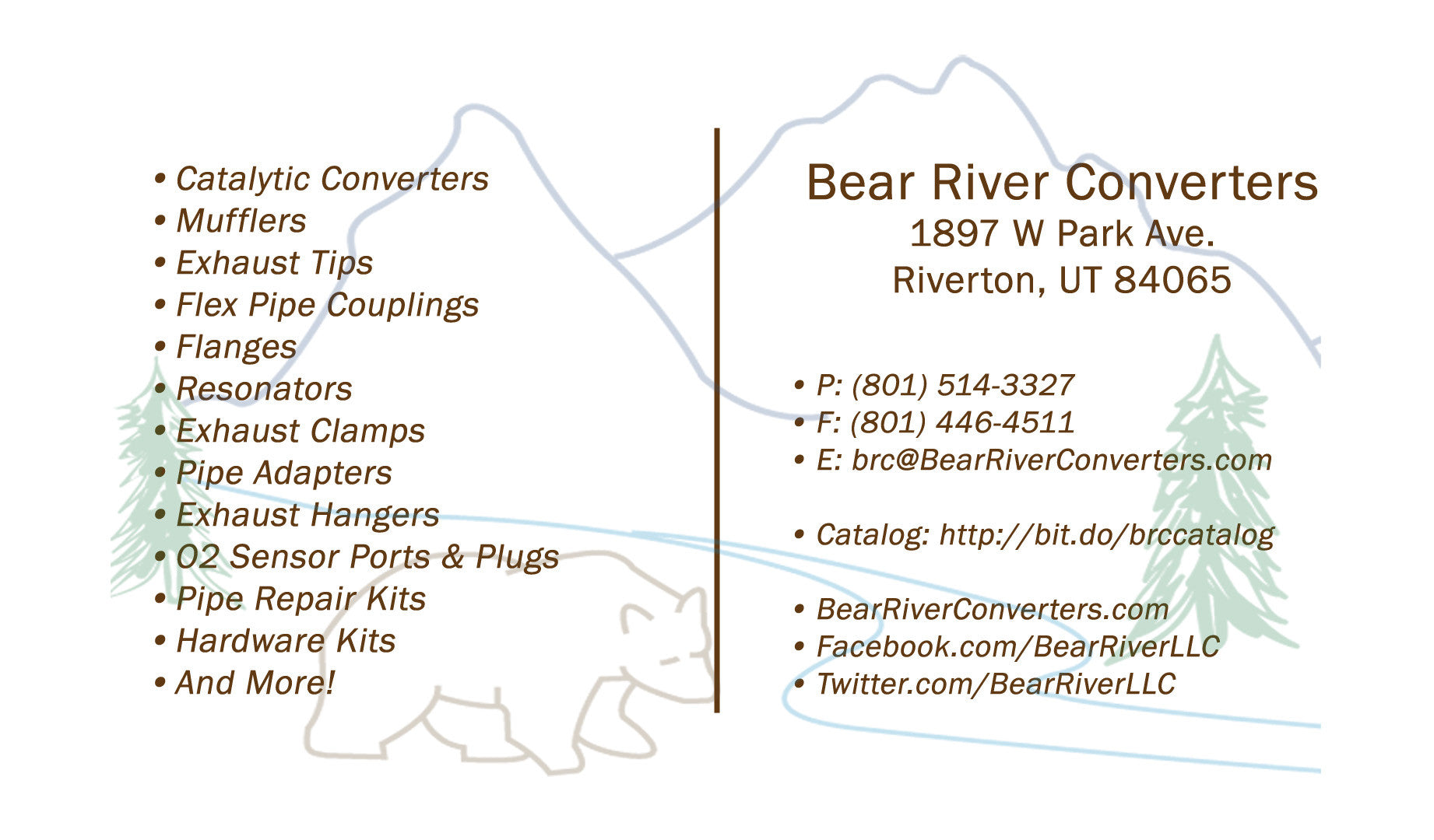 Bear River Converters - Worldwide Wholesale Exhaust Distributor