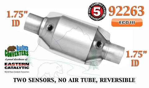 92263 Eastern Universal Catalytic Converter ECO III 1.75” 1 3/4” Pipe 8” Body - Bear River Converters