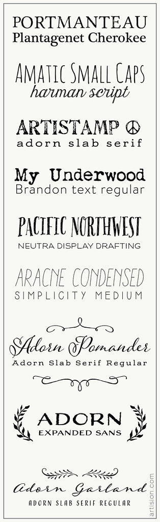 Font combinations