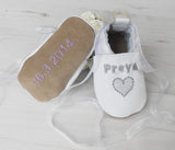 Personalised Boy's Embroidered Heart Christening Shoes - Born Bespoke
