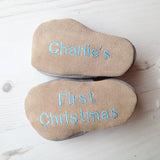 Personalised Polar Bear Christmas Baby Shoes - Born Bespoke