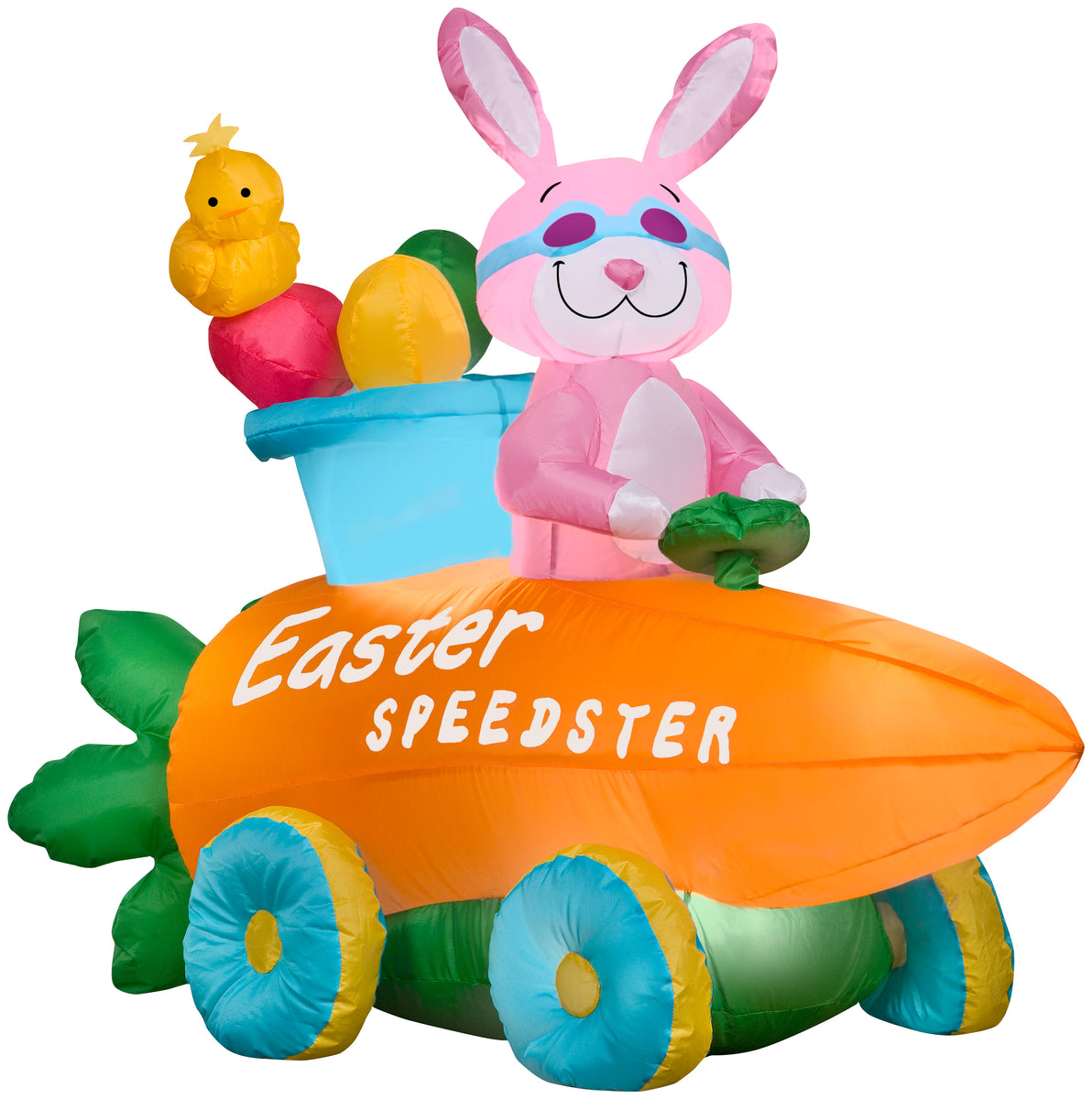 Gemmy Easter Bunny Airblown Inflatable 3.4 Ft Tall Pink 