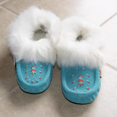 teal moccasins