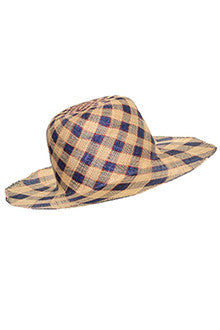 1960s Therese Ahrens Straw Plaid Hat