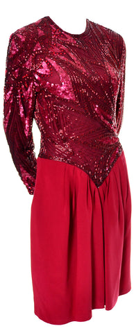 Bob Mackie Vintage Beaded Red Dress