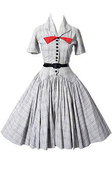 Black and White Plaid Vintage Dress by Charles Cooper