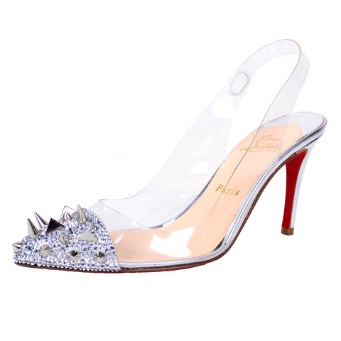 Christian Louboutin Spiked Silver Shoes Red Soles