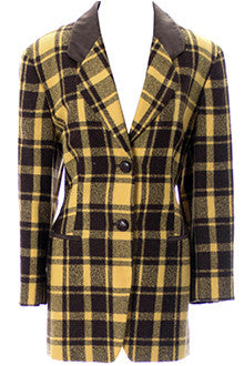 Mustard Plaid Vintage Mondi Blazer