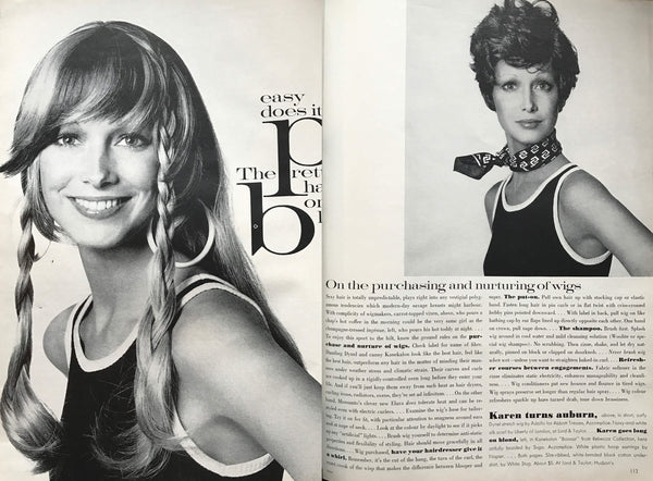Vintage 1971 Vogue article about wigs