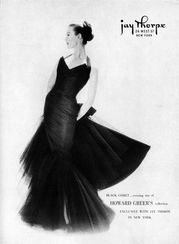 Howard Greer "black comet" dress from his ready to wear line at Jay Thorpe New York