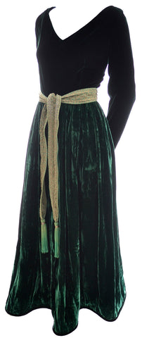 Oscar de la Renta Green Velvet Dress