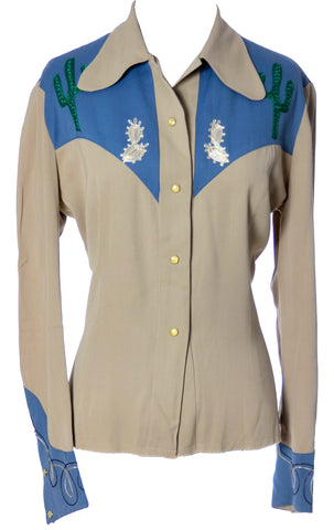 1940's Embroidered Cowgirl Shirt