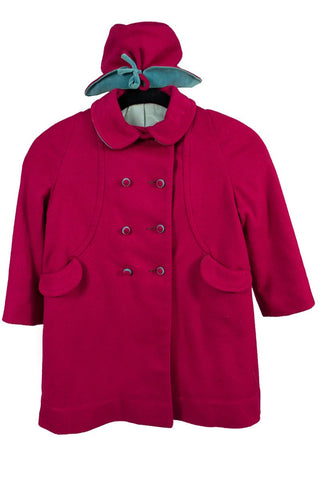 rare schiaparelli vintage coat and hat shocking pink
