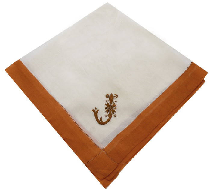 monogrammed silk handkerchief