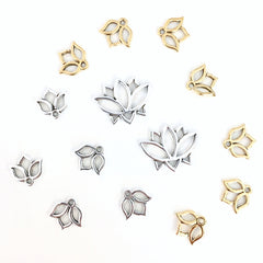 Lotus flower jewelry charms