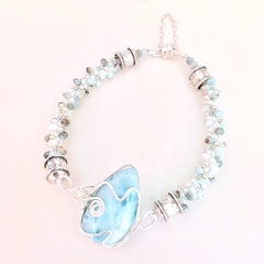 wire wrapped stone kumihimo bracelet