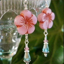 hibiscus flower garden party earrings